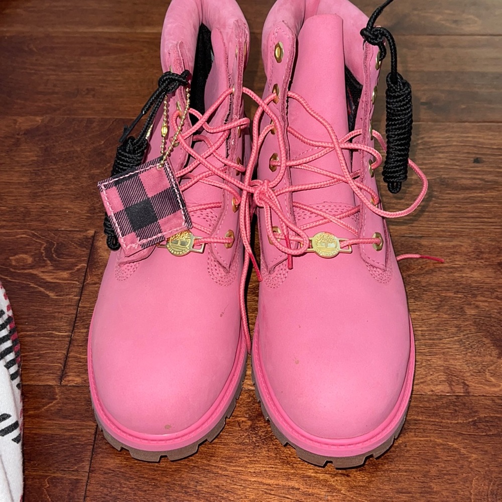Pink Timberland boots
